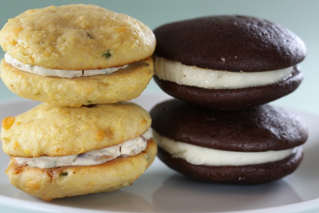 Cornbread and Mascarpone Vanilla Bean Whoopie Pies