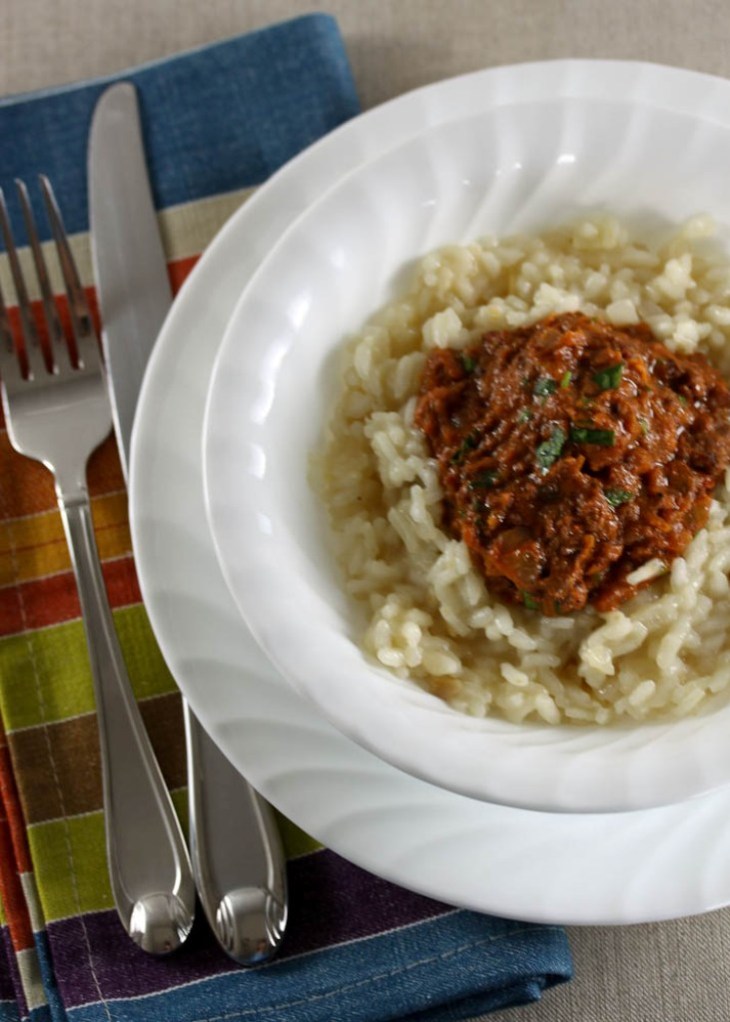 Bolognese Over Risotto