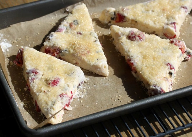 Sour Cherry Scones Before Baking