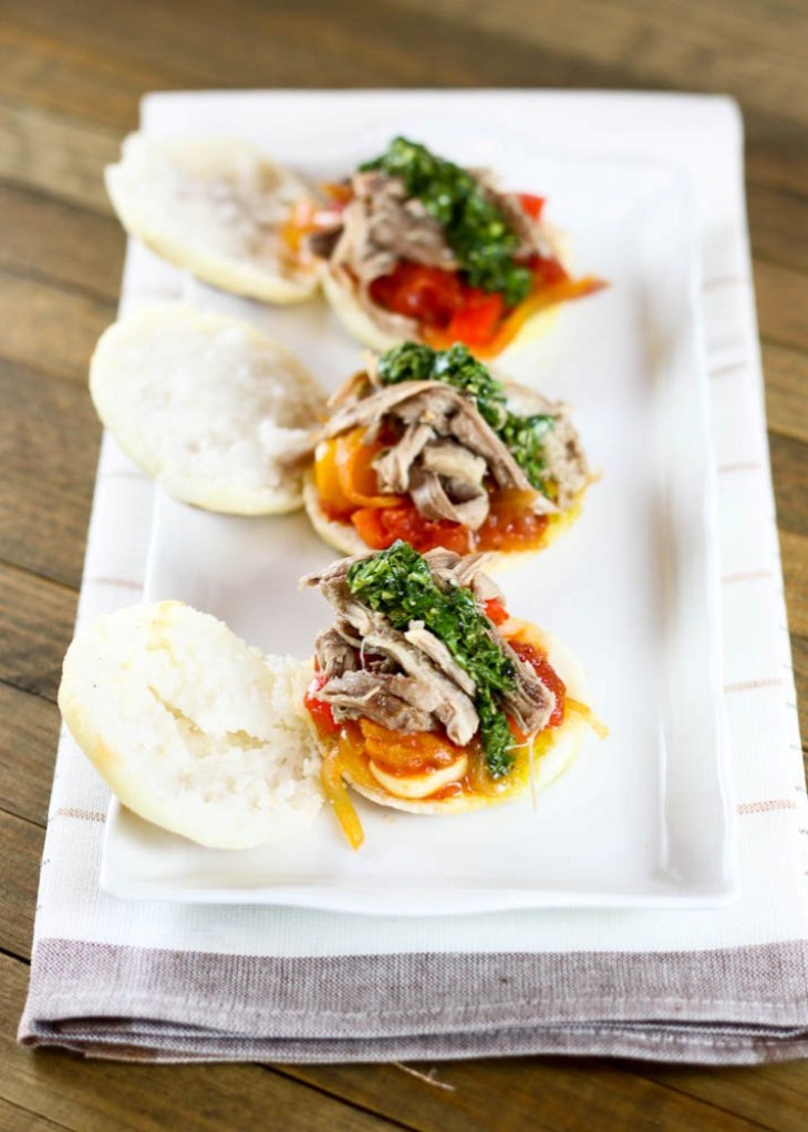 Arepas with Lamb and Sofrito