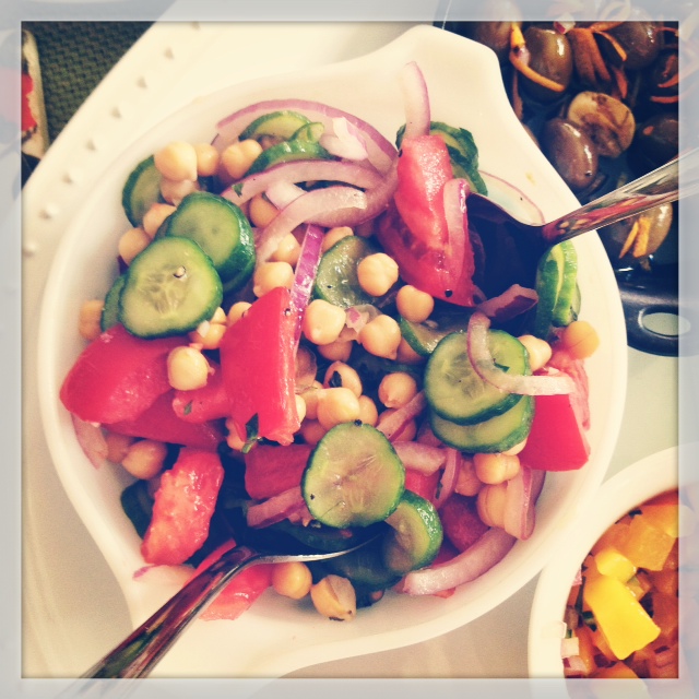 Chickpea Salad and Olives
