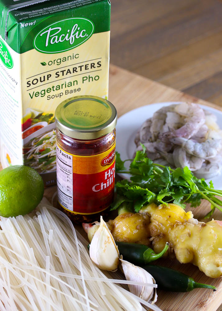 Ingredients for Shrimp and Rice Noodle Soup