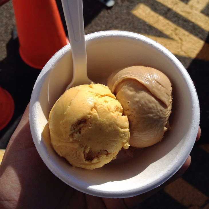 Buttercup Pumpkin with Amaretti Cookies and Salty Caramel Ice Creams