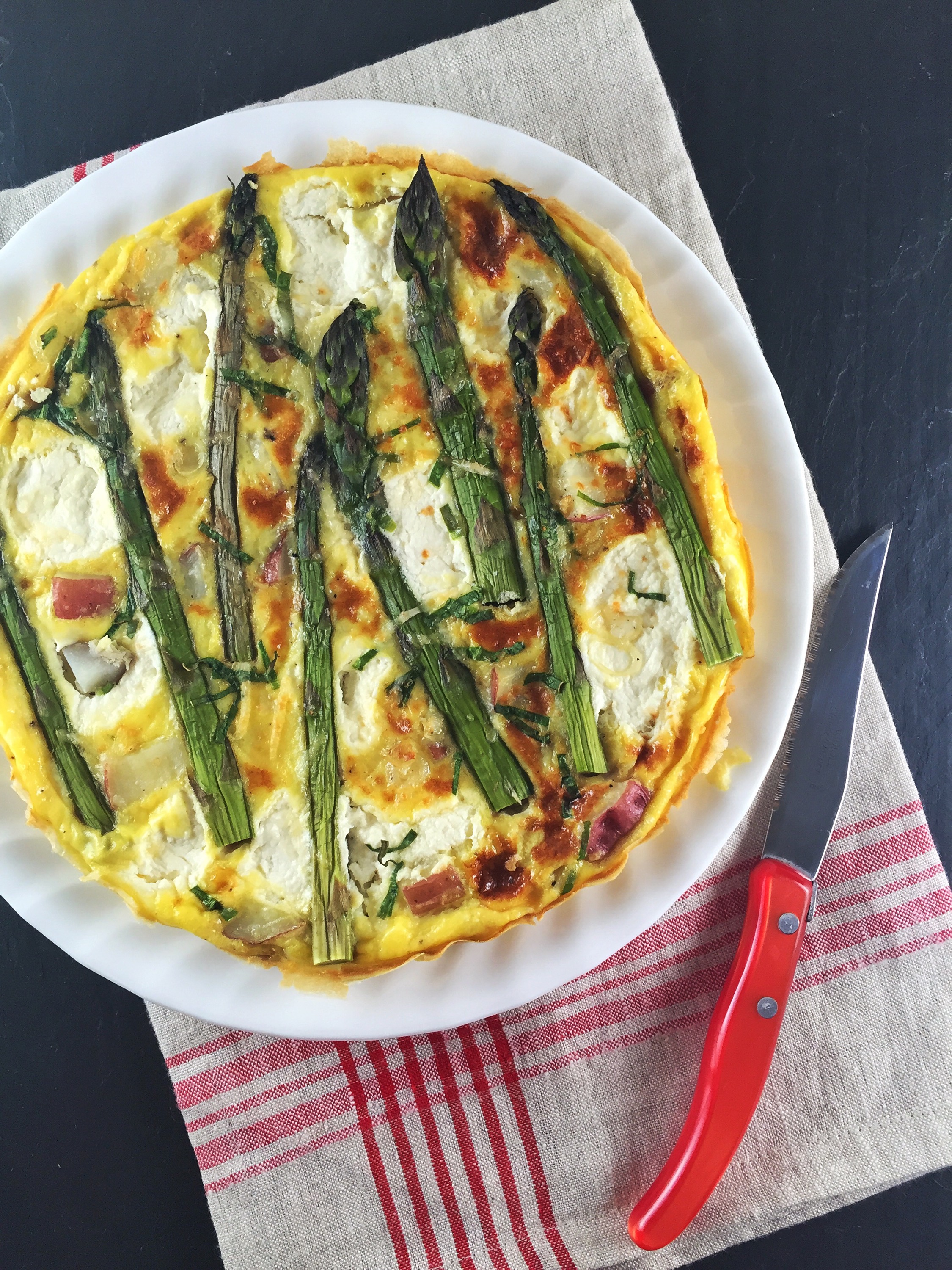 Asparagus and ramp frittata