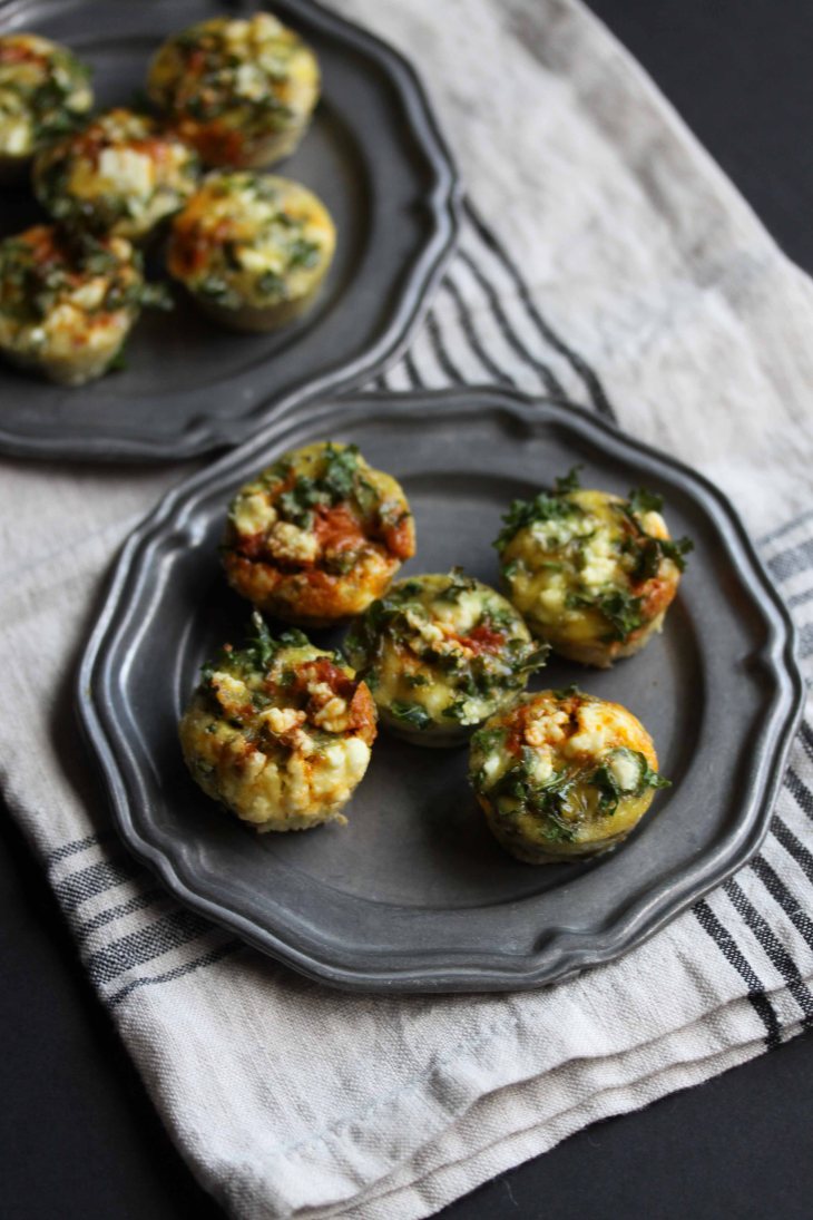 Mini Egg Muffins with Sun-Dried Tomato Pesto and Feta