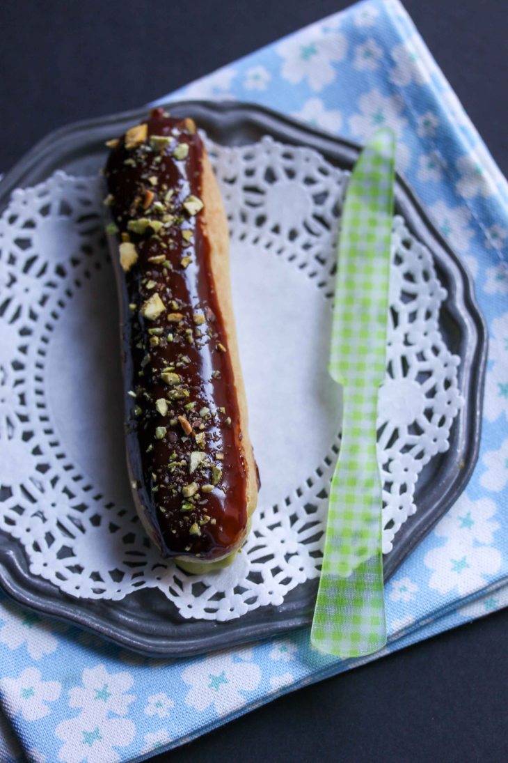 Pistachio Pastry Cream Eclair